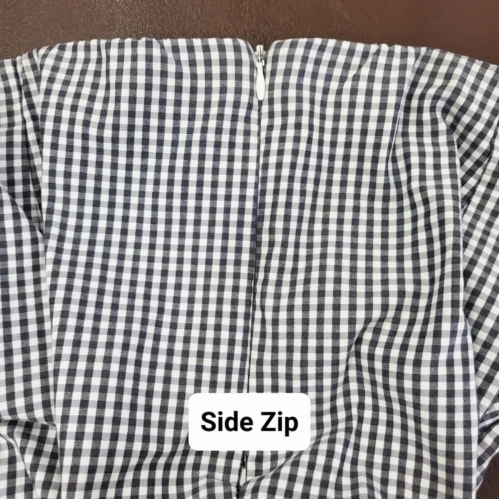 Coldwater Creek Womens Pants‎ Size 16 Plaid Cotton Spandex Black White Checkered - Picture 8 of 13